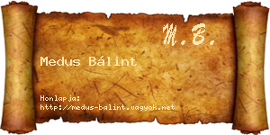 Medus Bálint névjegykártya
